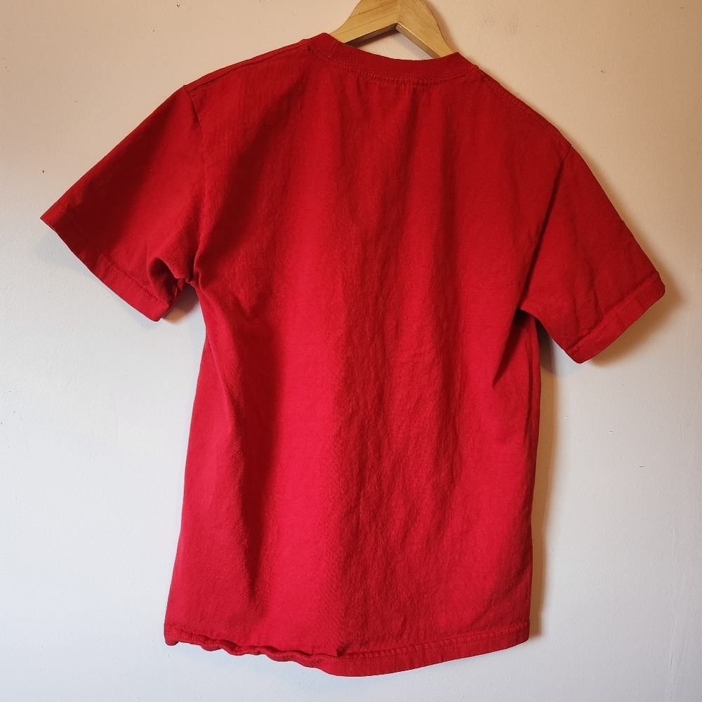 Vintage Calgary Flames Spellout T-Shirt Y2K Red Alstyle Size M - Picture 3 of 6